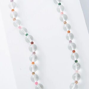 🔘Noonday Collection Clear and Multicolor Beaded Necklace